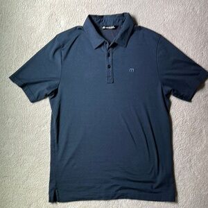 Travis Mathew Blue Polo Shirt Classic Design